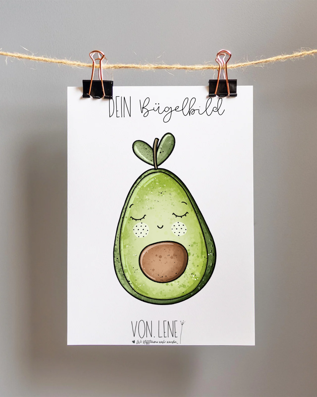 Bügelbild Avocado Halb