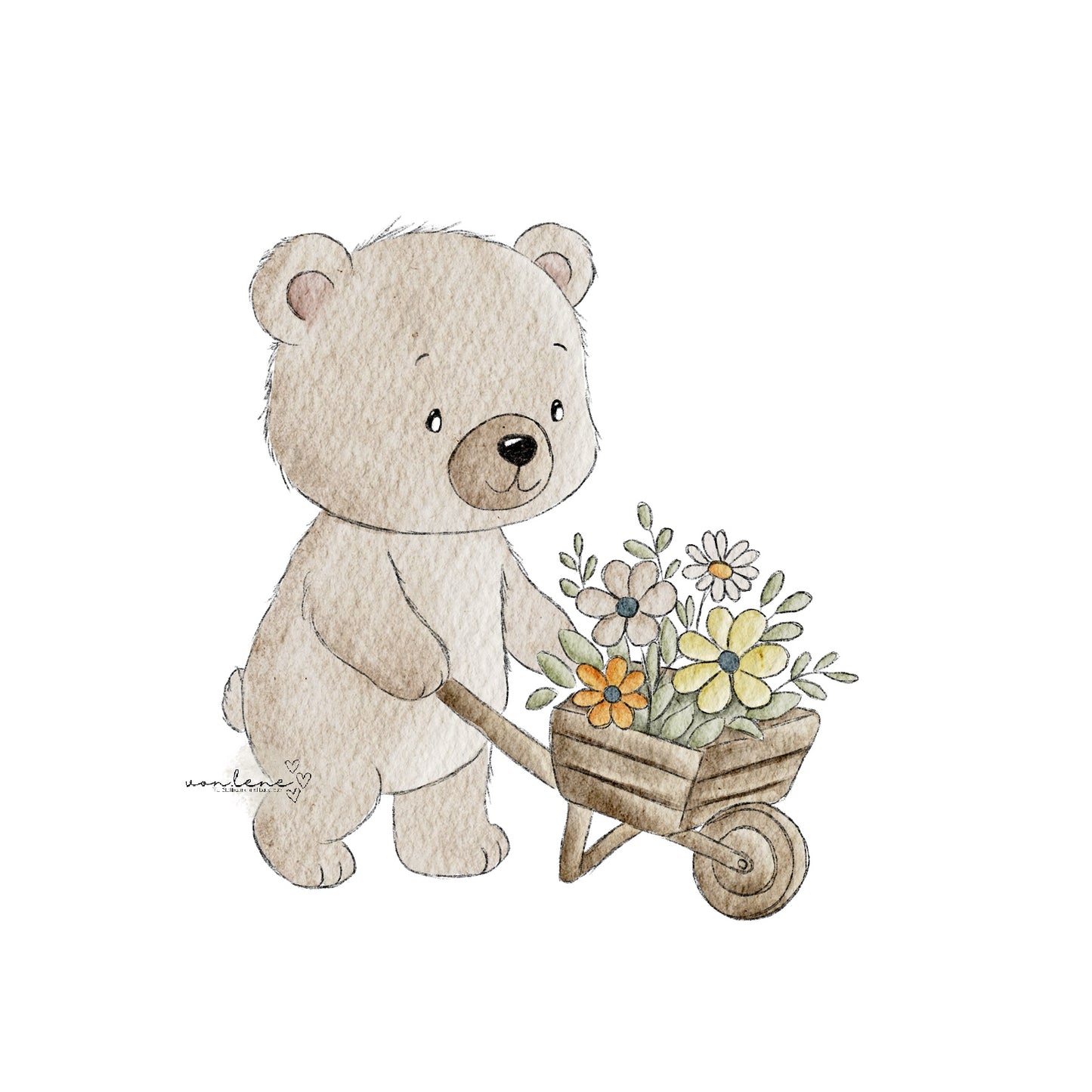 Frühlingsbär digitales Design