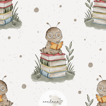 Bücherwurm digitales Design