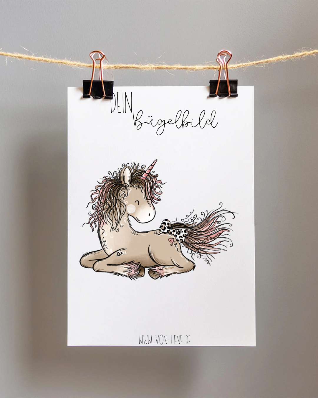 Bügelbild groß Einhornzeit Pferd liegend Leo