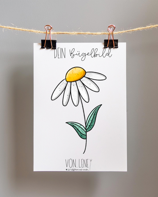 Bügelbild Frühlingsgeflüster Hersprechblase Blume