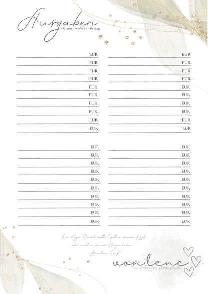 Familien Budgetplaner digitale Datei