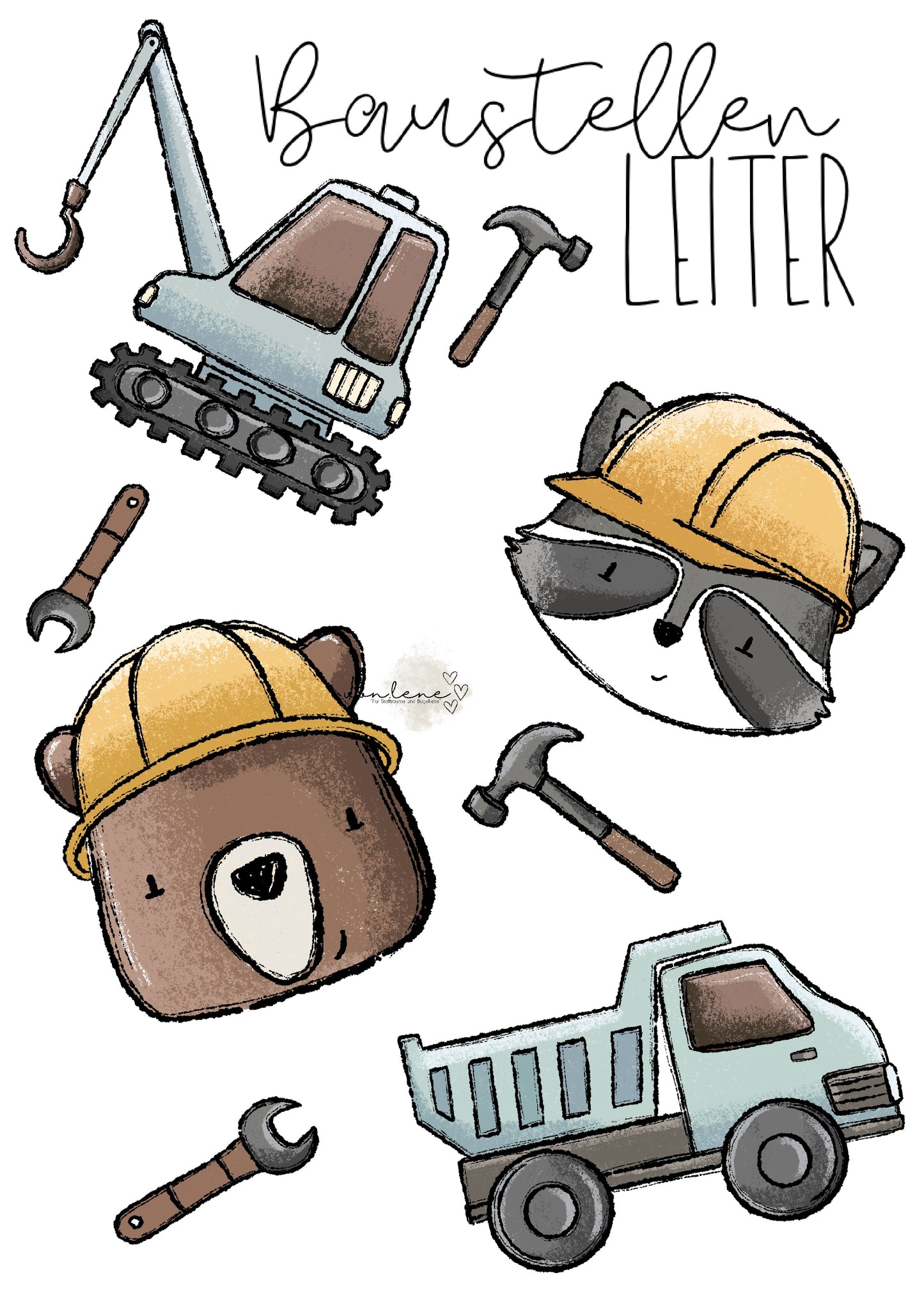 Bügelbildbogen A4 Baustellenleiter