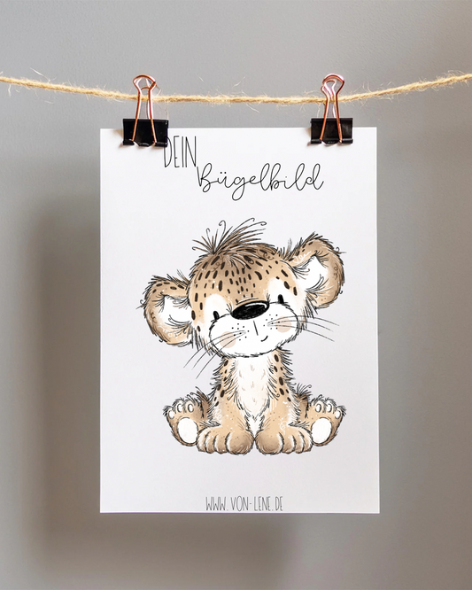 Bügelbild Leopard braun