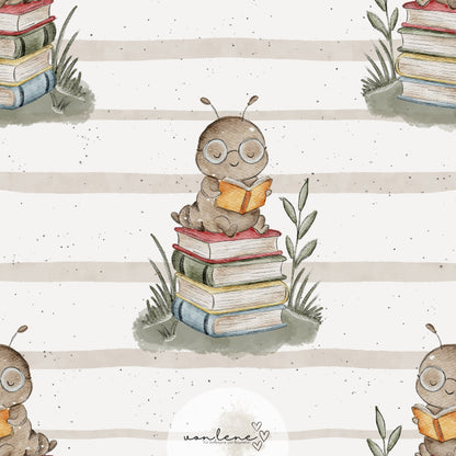 Bücherwurm digitales Design