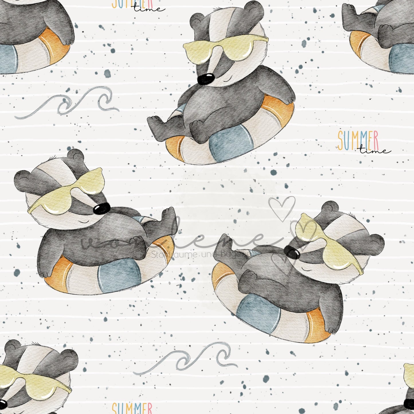 Schwimmdachs Design Digital inkl. PNG Datei