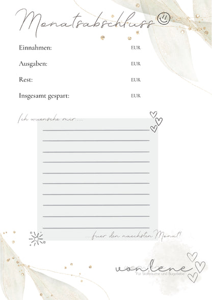 Familien Budgetplaner digitale Datei