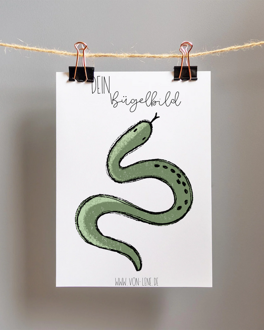 Bügelbild groß im Dschungel Schlange