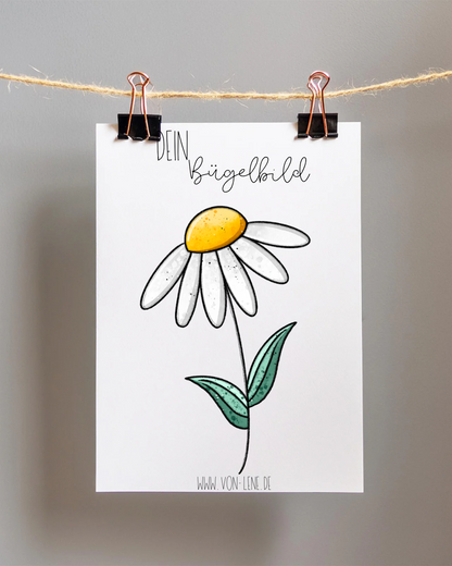 Bügelbild Frühlingsgeflüster Blume weiß