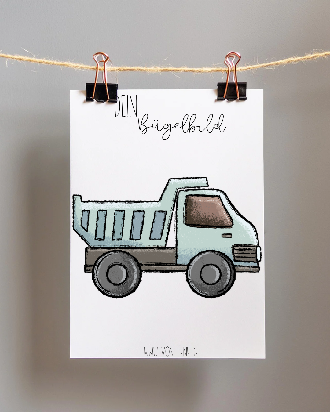 Bügelbild groß Baustellenleitung Laster