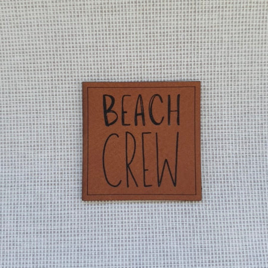 „Beach Crew“ Spruch Label