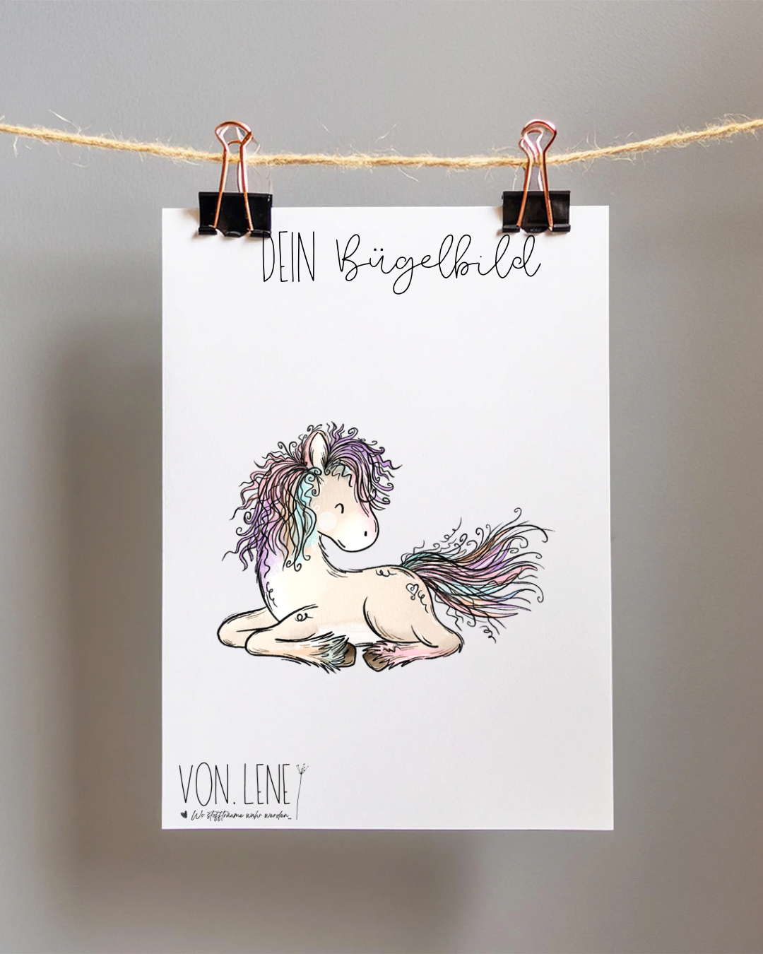 Bügelbild Pastellpferd liegend