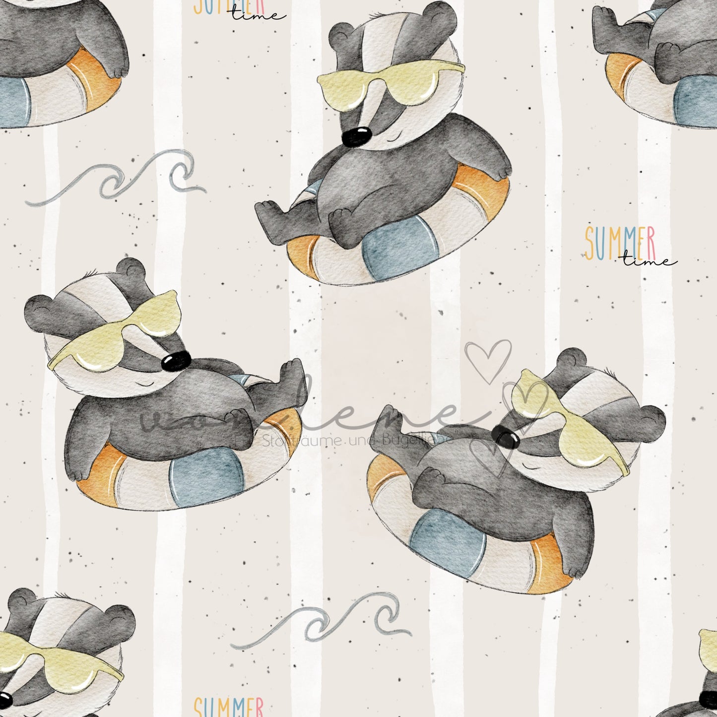 Schwimmdachs Design Digital inkl. PNG Datei