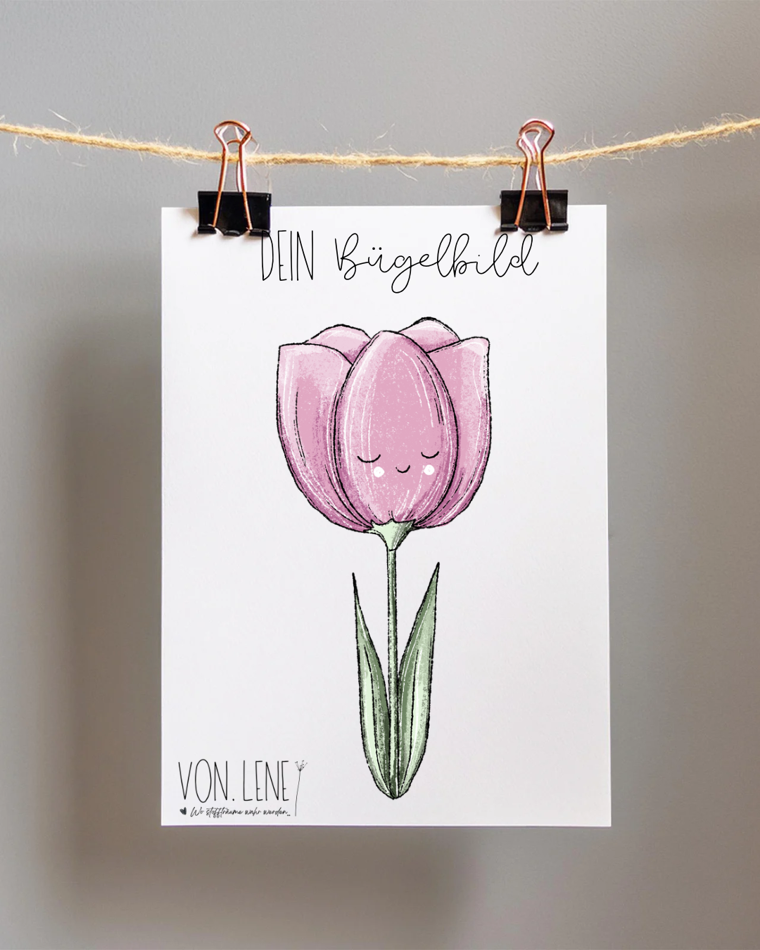 Bügelbild Blumenliebe Rosa Tulpe
