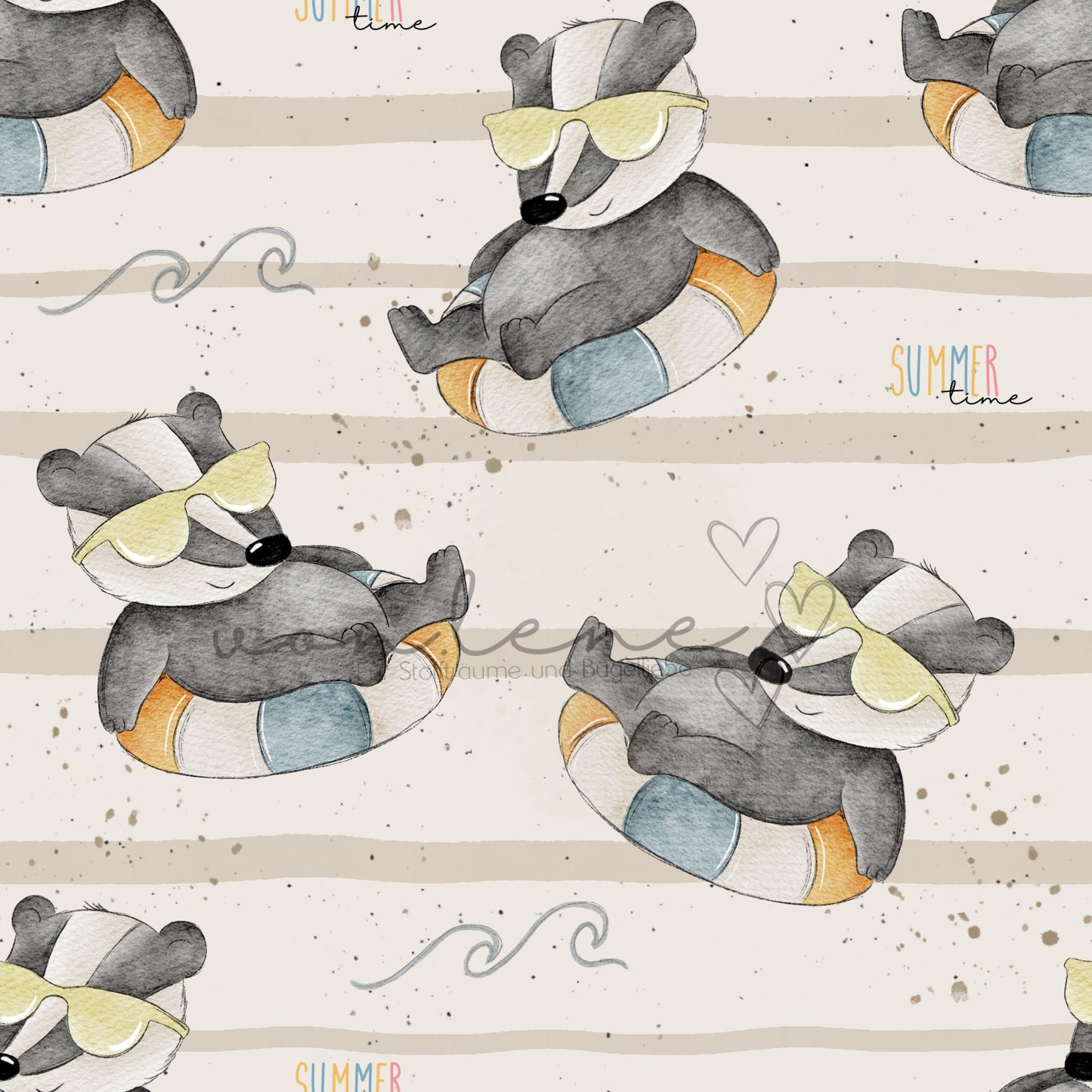 Schwimmdachs Design Digital inkl. PNG Datei