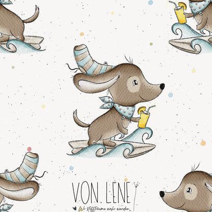 Surfdackel mit Getränk digitales Design