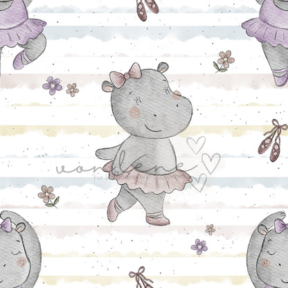 Hippo Ballerina Design Digital inkl. PNG Datei