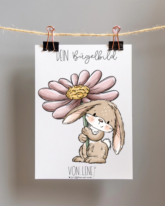 Bügelbild Blumenhase