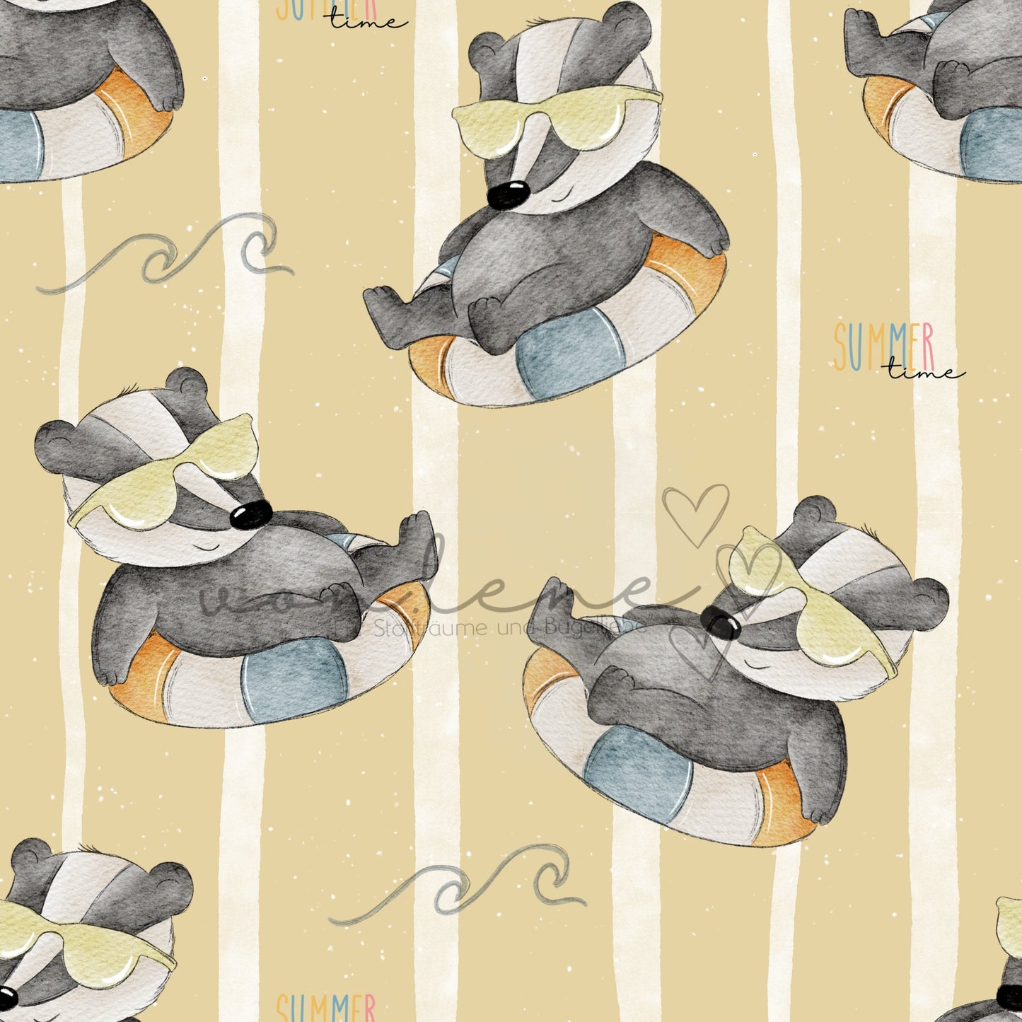 Schwimmdachs Design Digital inkl. PNG Datei