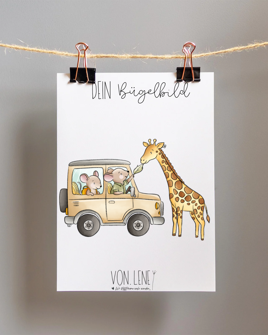 Bügelbild Safarimäuse Auto