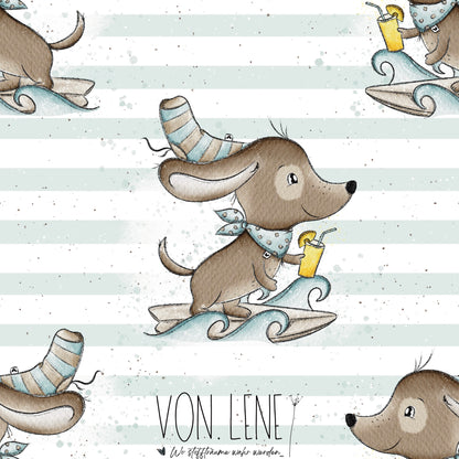 Surfdackel mit Getränk digitales Design