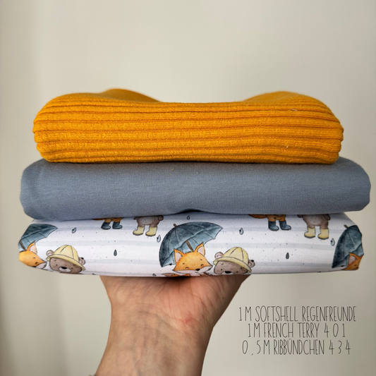 Stoffpaket Softshell Regenfreunde