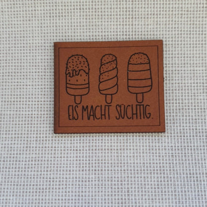 „Eis macht süchtig“ Label