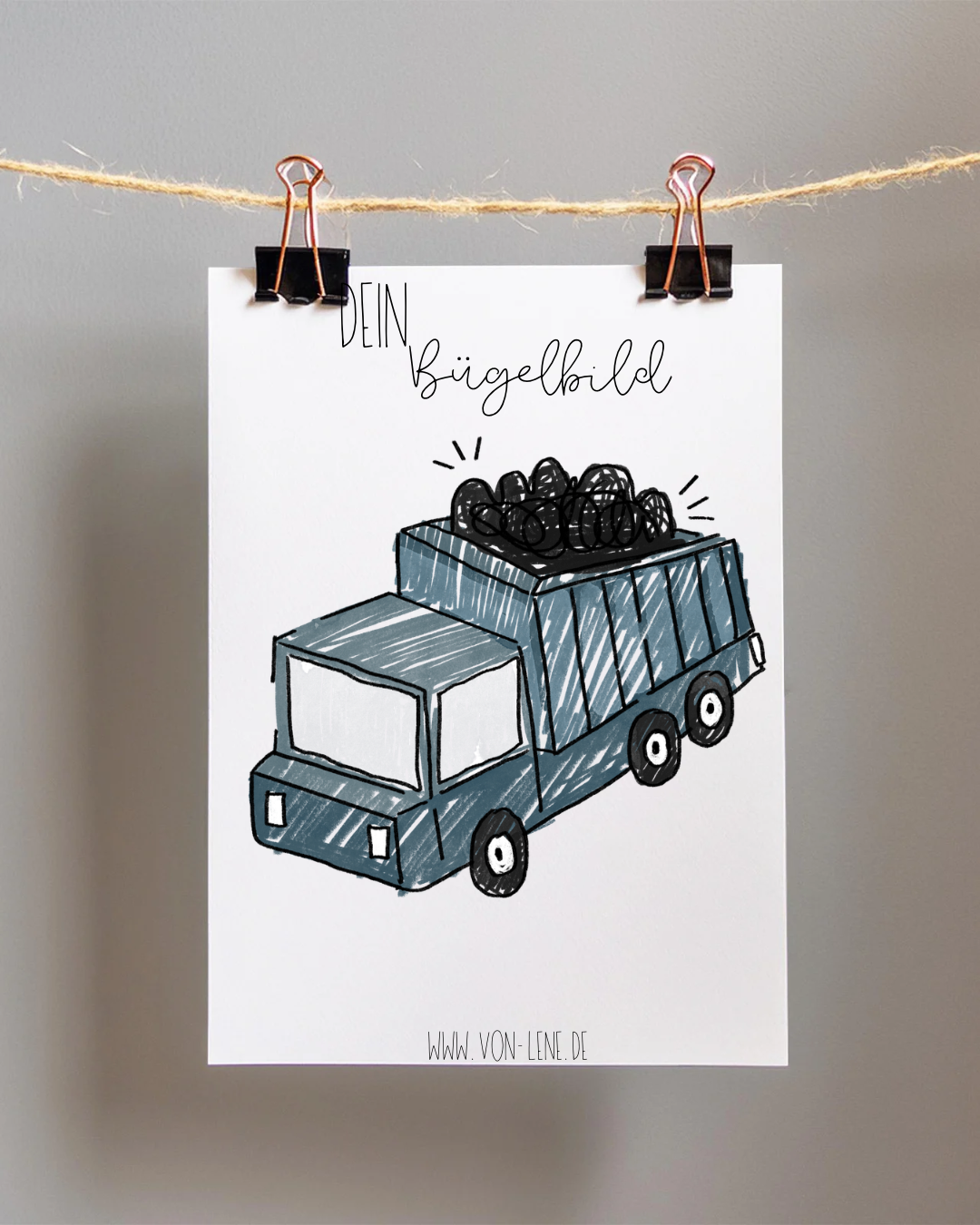 Bügelbild groß Baustelle scratch Laster