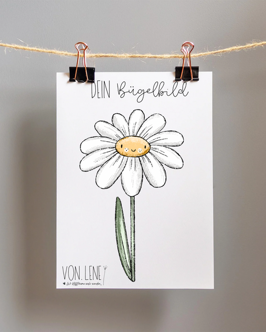 Bügelbild Blumenliebe Weiß