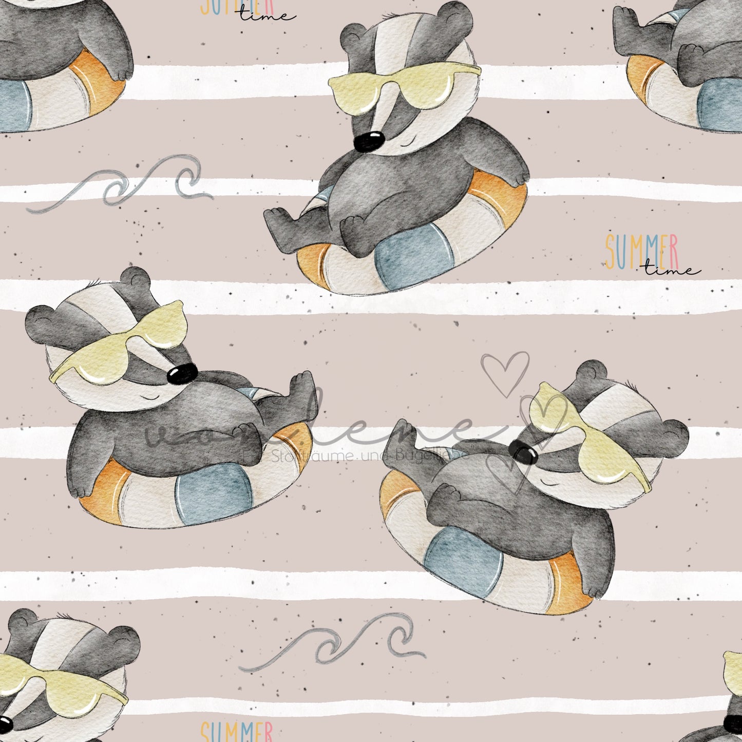 Schwimmdachs Design Digital inkl. PNG Datei