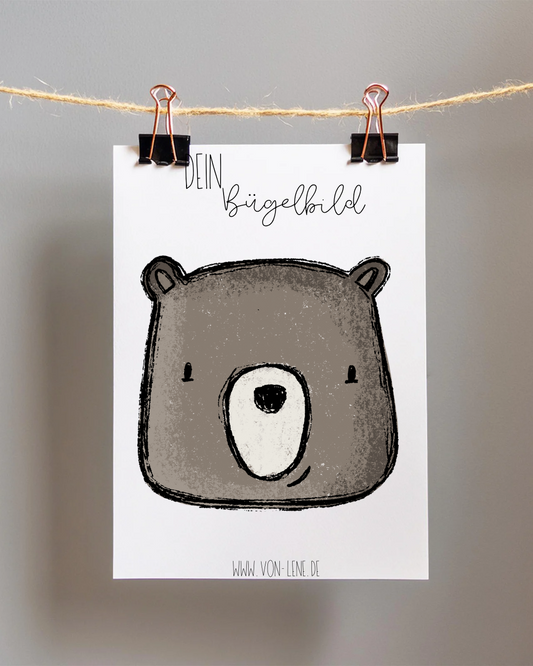 Bügelbild Maxi im Dschungel Bär