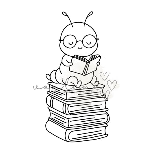 Bücherwurm Outline