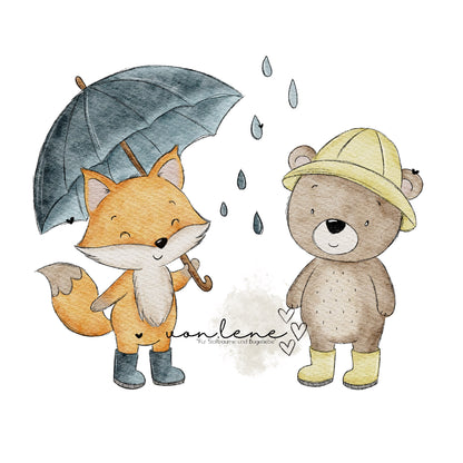 Bügelbild Regenfreunde