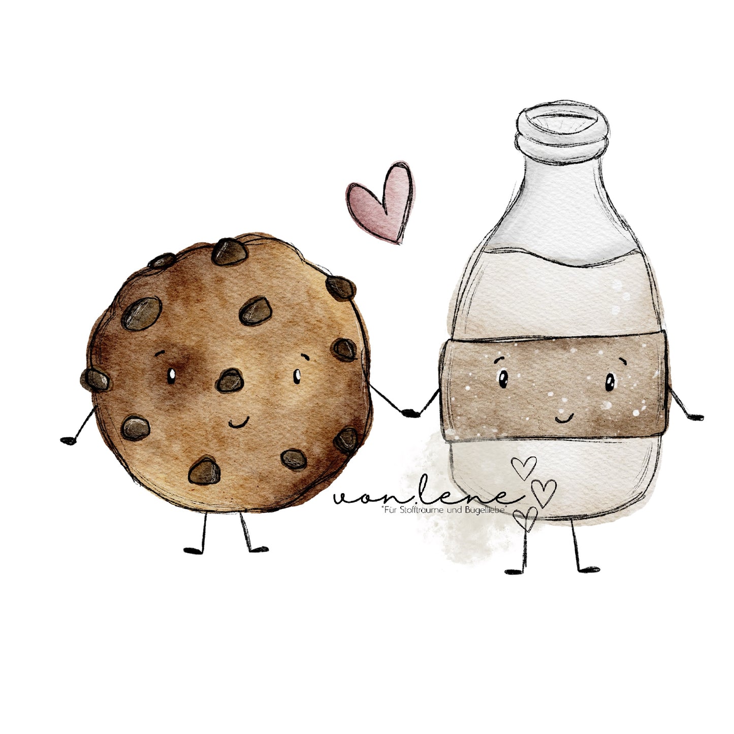 Bügelbild Keks trifft Milch