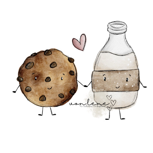 Bügelbild Keks trifft Milch