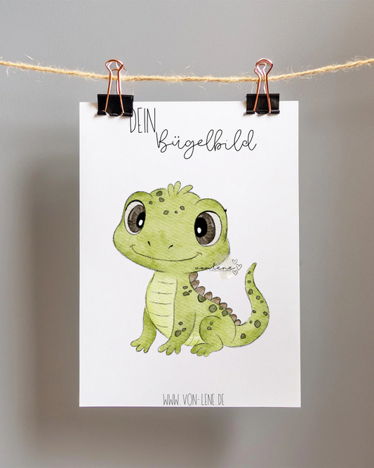 Bügelbild groß Fred die Echse