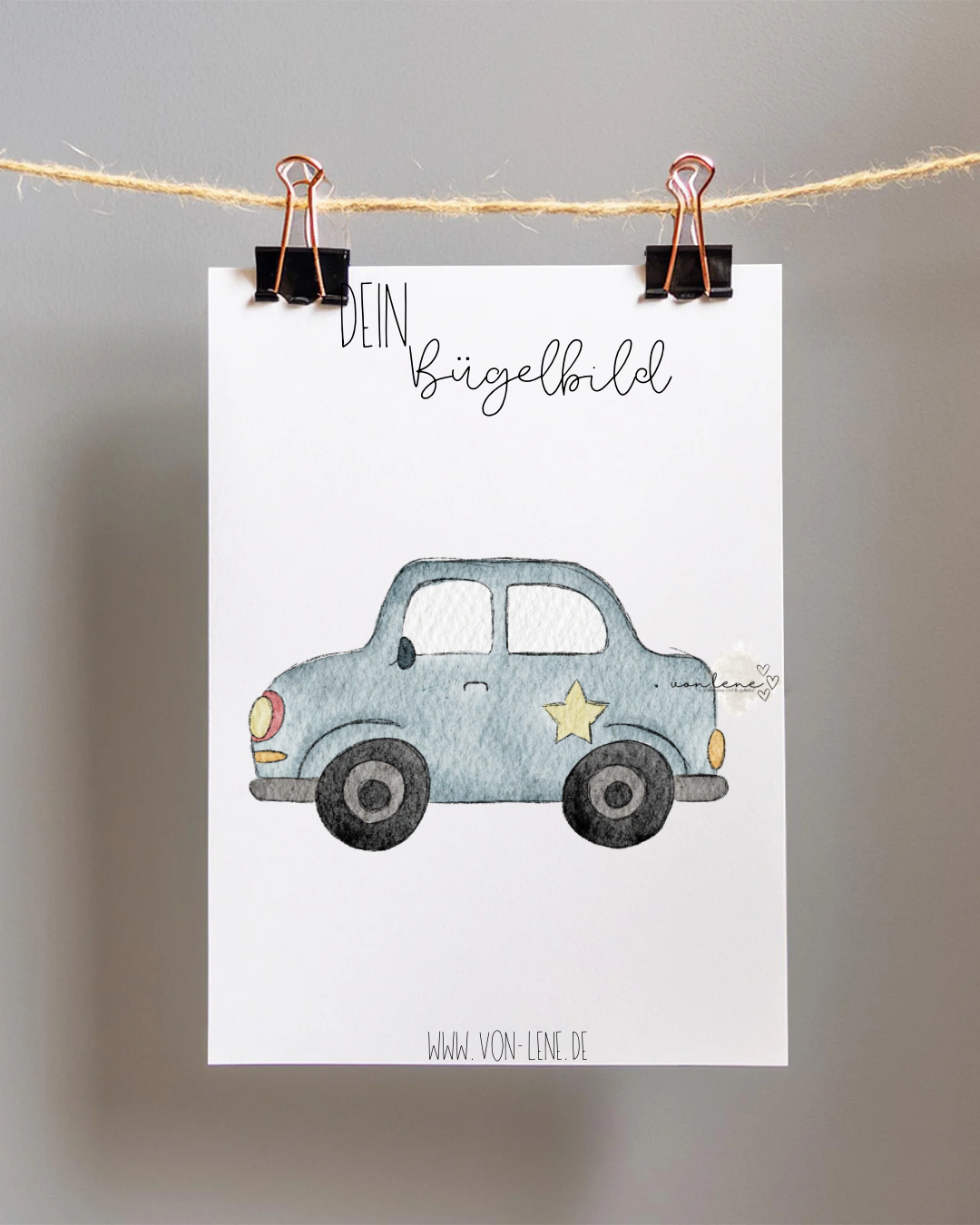 Bügelbild groß Polizeiauto 1