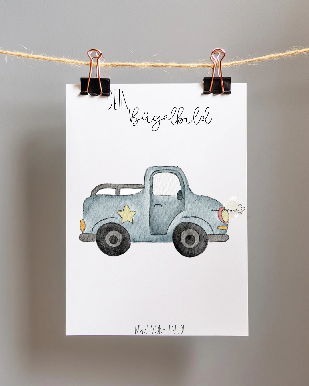 Bügelbild groß Polizeiauto 2