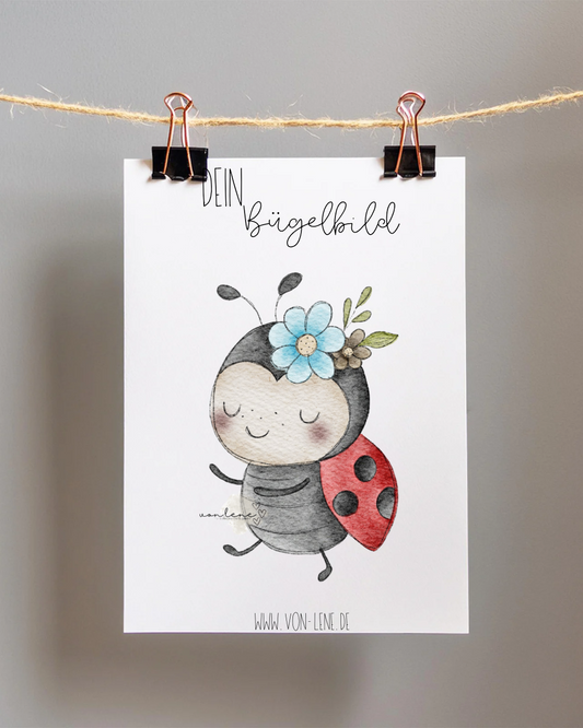 Bügelbild groß Marienkäfer