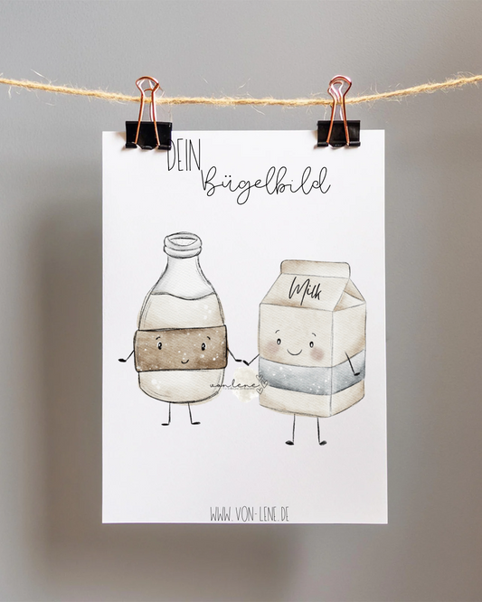 Bügelbild groß Milkclub