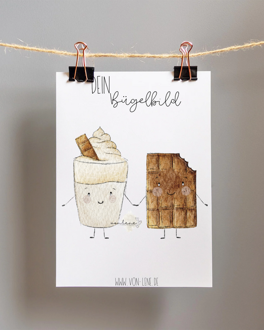 Bügelbild groß milk&Chocolate mit Sahne