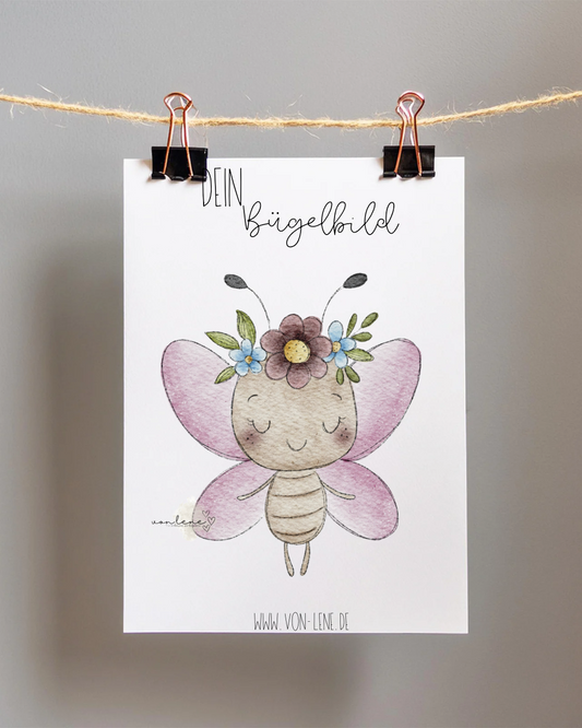 Bügelbild groß Schmetterling