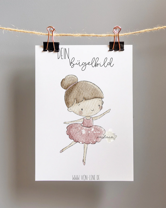 Bügelbild groß Ballerina Rosa