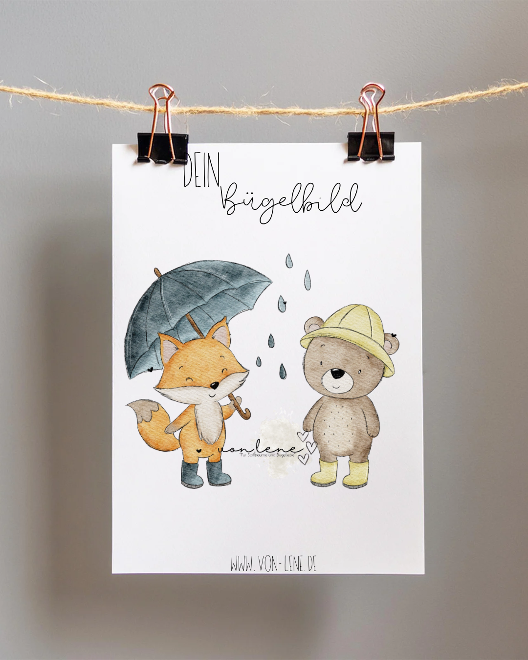 Bügelbild groß Regenfreunde