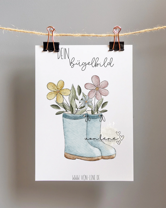 Bügelbild groß kleines Gartenglück