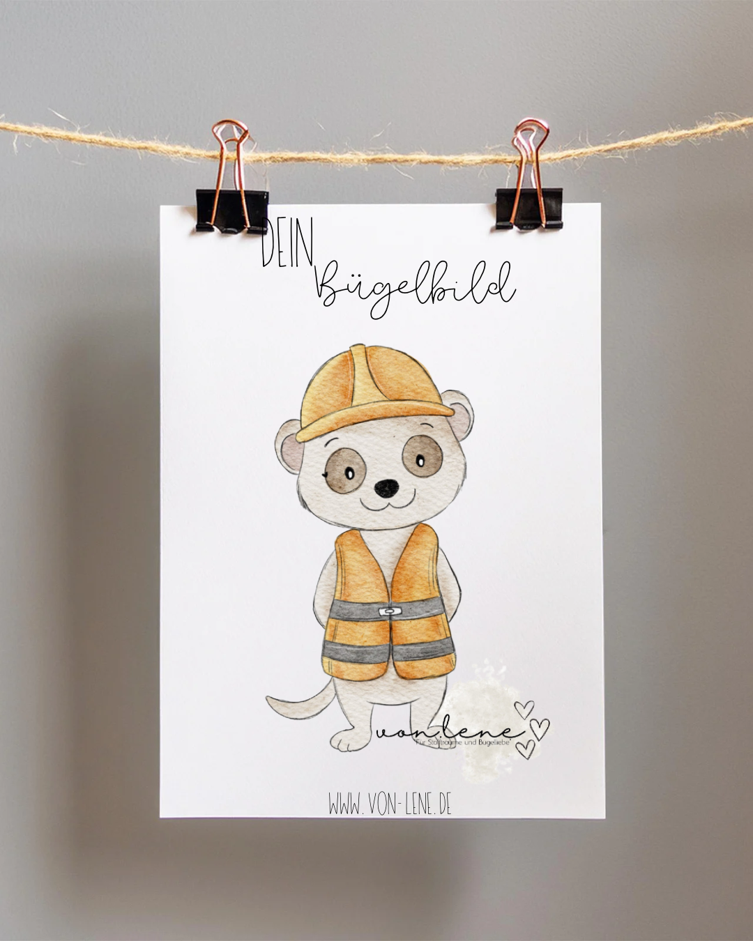 Bügelbild groß Baustellenkumpel