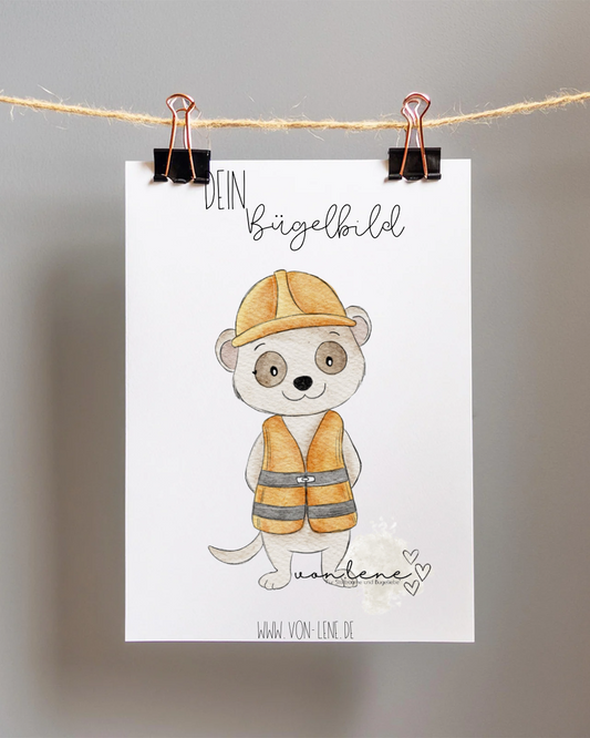 Bügelbild groß Baustellenkumpel