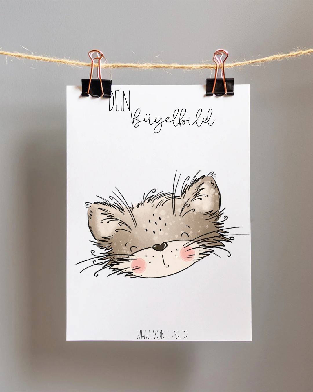 Bügelbild groß Katze in Box - Kopf