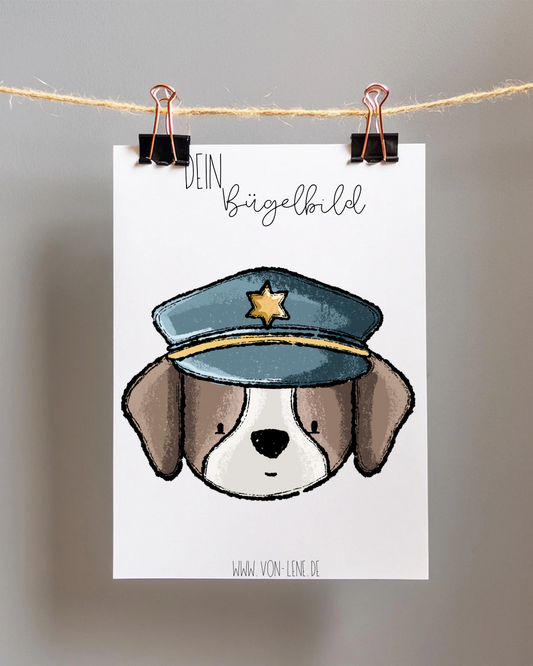 Bügelbild Maxi Polizeihund