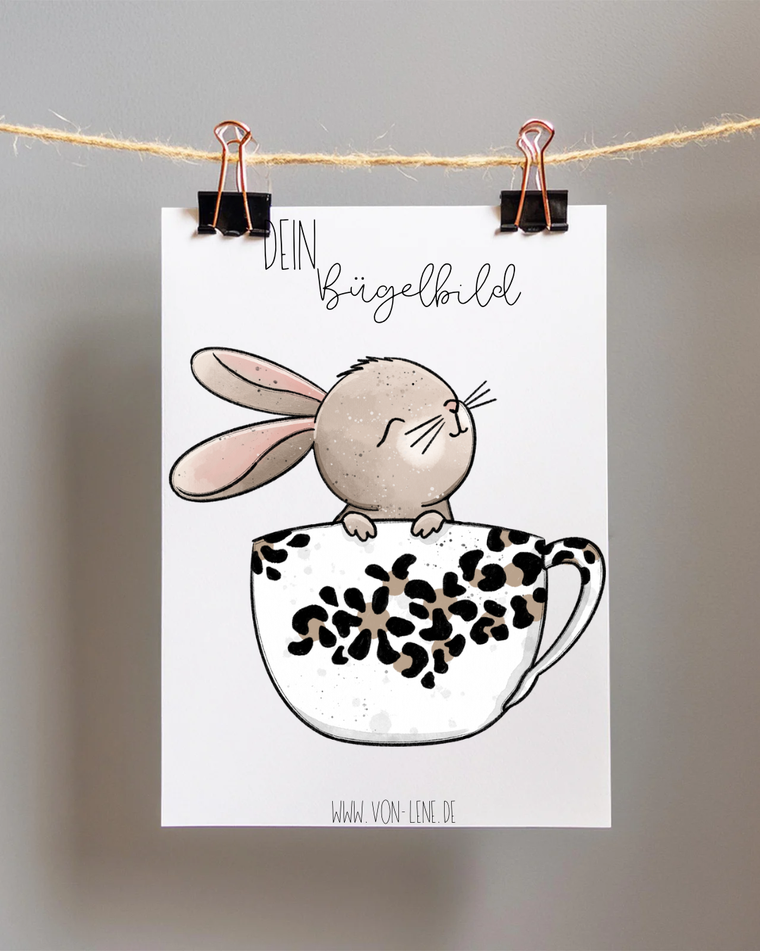 Bügelbild Maxi Tassenhase